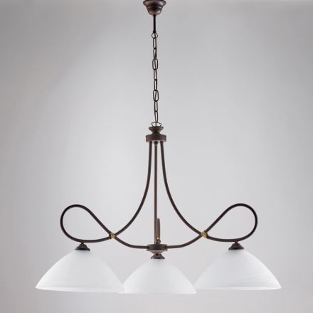 Ein Kronleuchter aus Metall und weißer Keramik zur Verschönerung Ihres Interieurs – Eclisse Viadurini