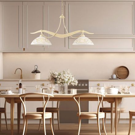 2-flammiger Kronleuchter aus Glas und Metall für die Innenbeleuchtung - Musca Viadurini