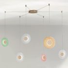 Kronleuchter aus lackiertem Metall und farbigem Glas mit LED-Licht – Albizia Viadurini