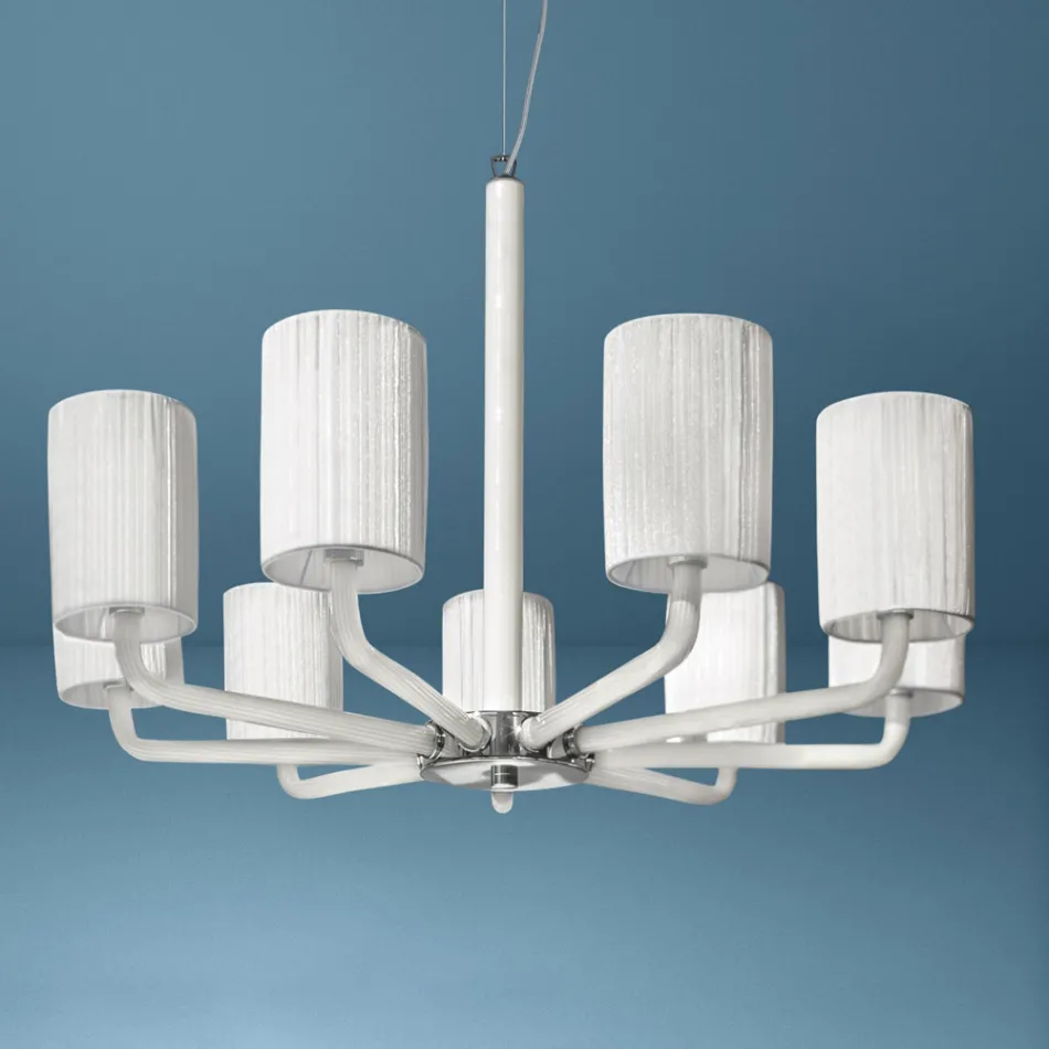 Kronleuchter aus Glas und Metall in Venedig, handgefertigt in Italien - Graham Viadurini