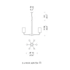 Kronleuchter aus Glas und Metall in Venedig, handgefertigt in Italien - Graham Viadurini