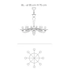 Kronleuchter aus mundgeblasenem venezianischem Glas im klassischen Stil - Demetra Viadurini