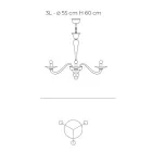 Kronleuchter aus mundgeblasenem venezianischem Glas im klassischen Stil - Demetra Viadurini