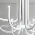 13-flammiger LED-Kronleuchter aus weiß, schwarz oder gold lackiertem Metall - Skorpion Viadurini