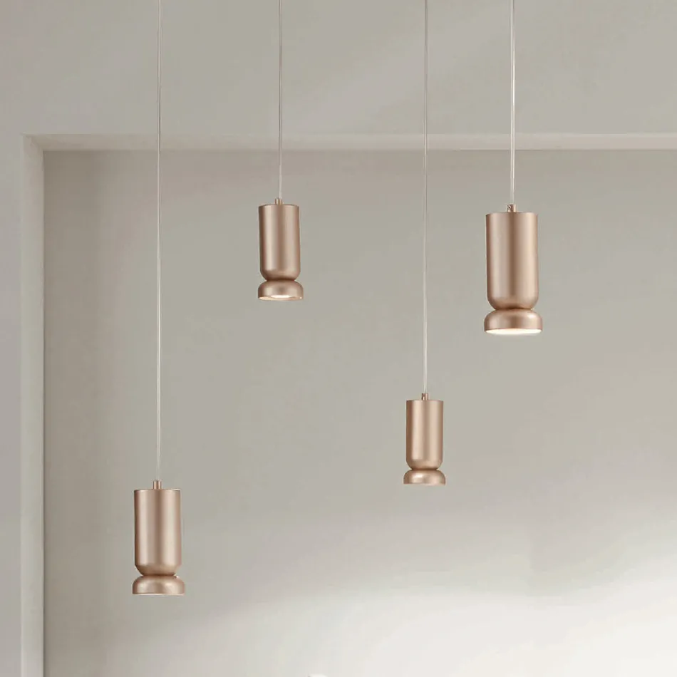 Moderner Kronleuchter aus pulverbeschichtetem Aluminium und verstellbarem Kabel – Buxus Viadurini