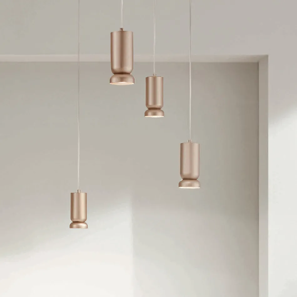 Moderner Kronleuchter aus pulverbeschichtetem Aluminium und verstellbarem Kabel – Buxus Viadurini