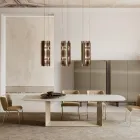 Velis – Elegant gestalteter, moderner Kronleuchter aus Fusingglas, hergestellt in Italien Viadurini