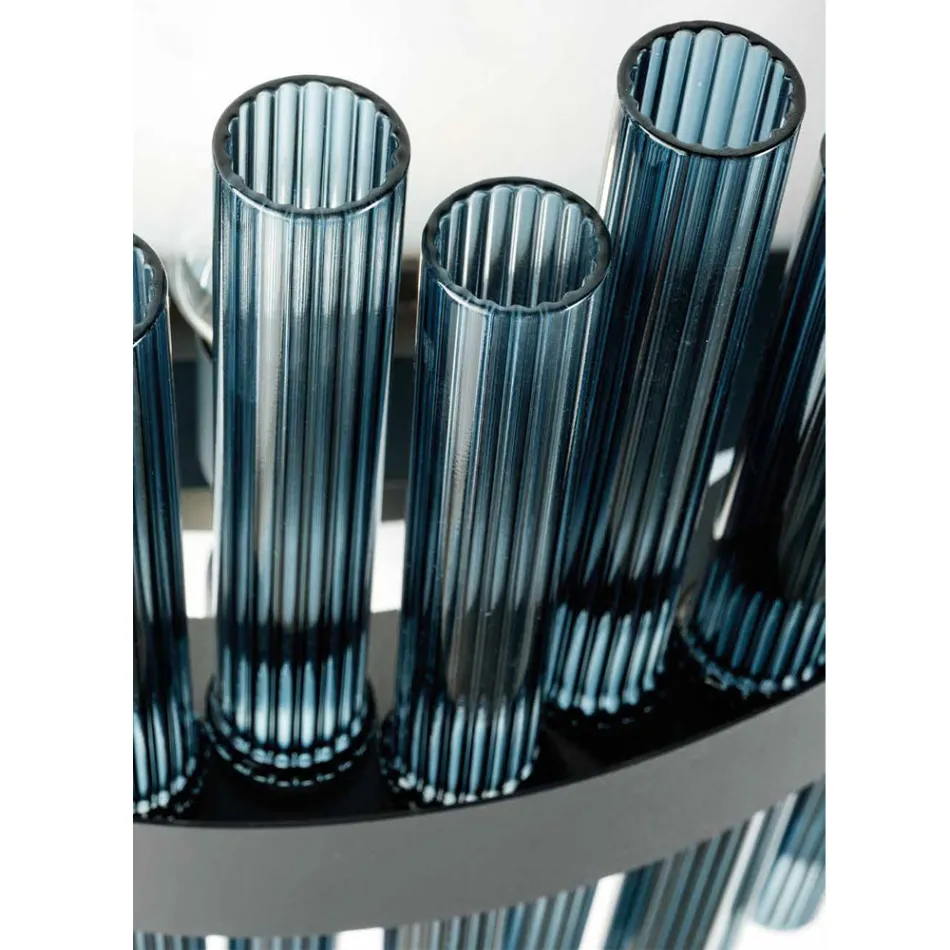 Moderner Kronleuchter aus mundgeblasenem Glas und Metall, italienische Handwerkskunst - Maesta Viadurini