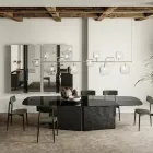 Horizontaler Kronleuchter aus Metall und transparentem Pyrexglas - Iperspazio Viadurini