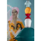 Vintage grüne oder gelbe Keramik Kronleuchter Made in Italy - Ferroluce Lariat Viadurini