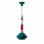 Vintage grüne oder gelbe Keramik Kronleuchter Made in Italy - Ferroluce Lariat Viadurini