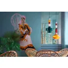 Vintage grüne oder gelbe Keramik Kronleuchter Made in Italy - Ferroluce Lariat Viadurini