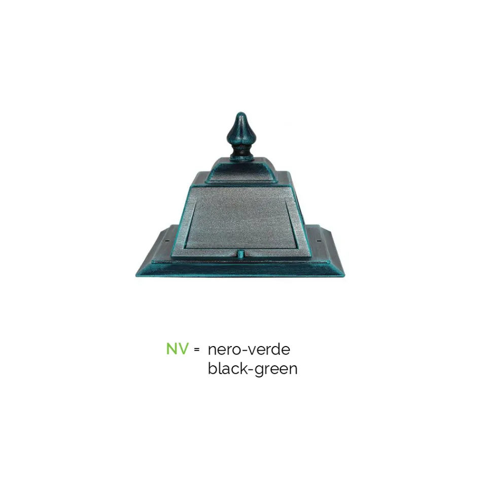 Laternenpfahl mit 3 Lichtern im Vintage-Stil aus Aluminium und Glas, hergestellt in Italien – Doroty Viadurini