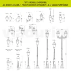 116 cm hohe Gartenlampe aus anthrazitfarbenem Aluminium und sandgestrahltem Glas - Elric Viadurini