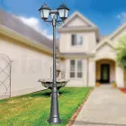 249 cm hohe Straßenlaterne aus Anthrazitglas und Aluminium Made in Italy - Scintilla Viadurini