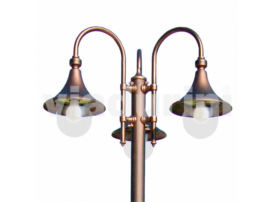 Straßenlampe aus Aluminium mit drei Leuchten für den Außenbereich, hergestellt in Italien, Anusca Viadurini