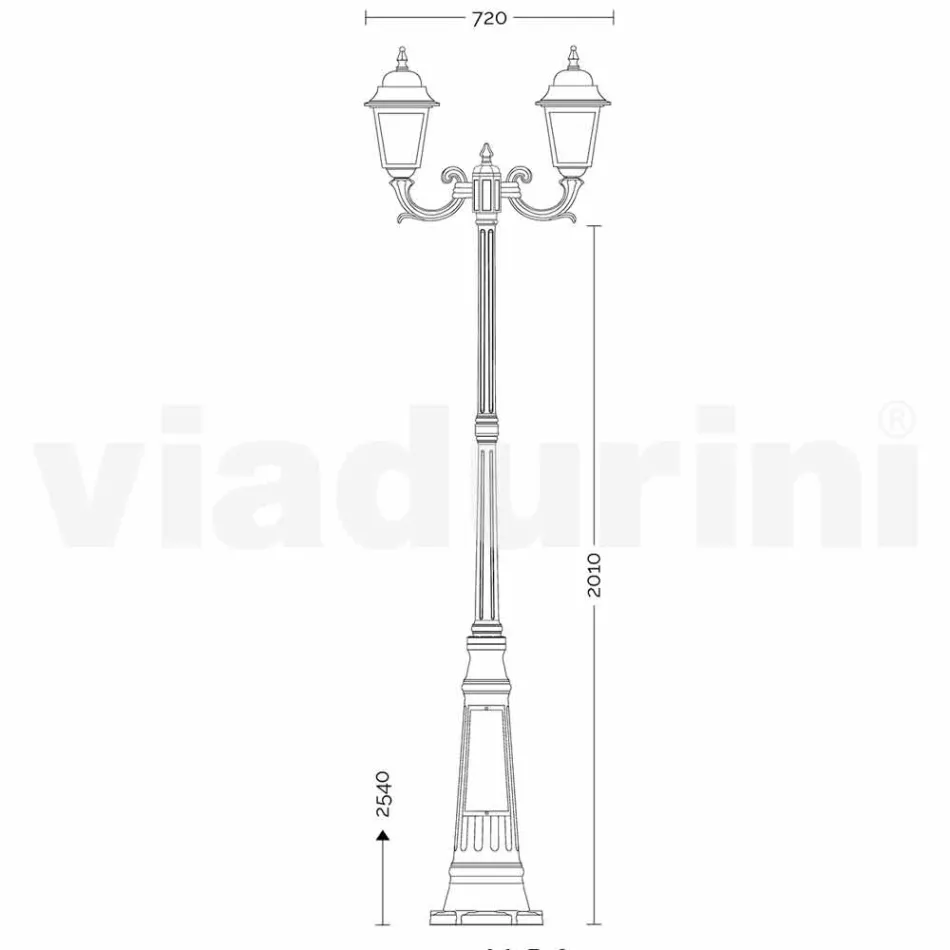 Klassische Straßenlampe aus Aluminium für den Außenbereich, hergestellt in Italien, Aquilina Viadurini