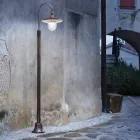 Außenlaterne aus schwarzem Aluminium und handgemalten Blumen - Latina Viadurini