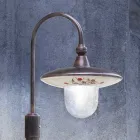 Außenlaterne aus schwarzem Aluminium und handgemalten Blumen - Latina Viadurini