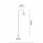 Gartenlaterne mit hohem oder niedrigem Bogen aus Messing und Kupfer - Edge von Il Fanale Viadurini