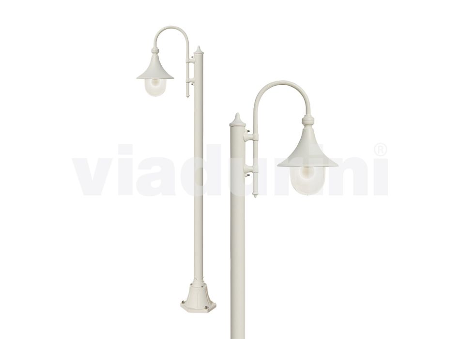 Weiße Gartenlampe aus Aluminium mit 1 Licht, hergestellt in Italien, Anusca Viadurini