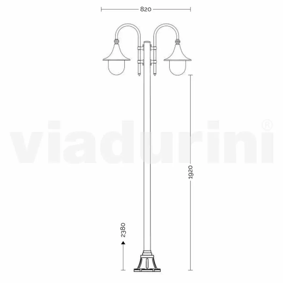 Gartenlampe aus weißem Aluminiumdruckguss aus Italien, Anusca Viadurini