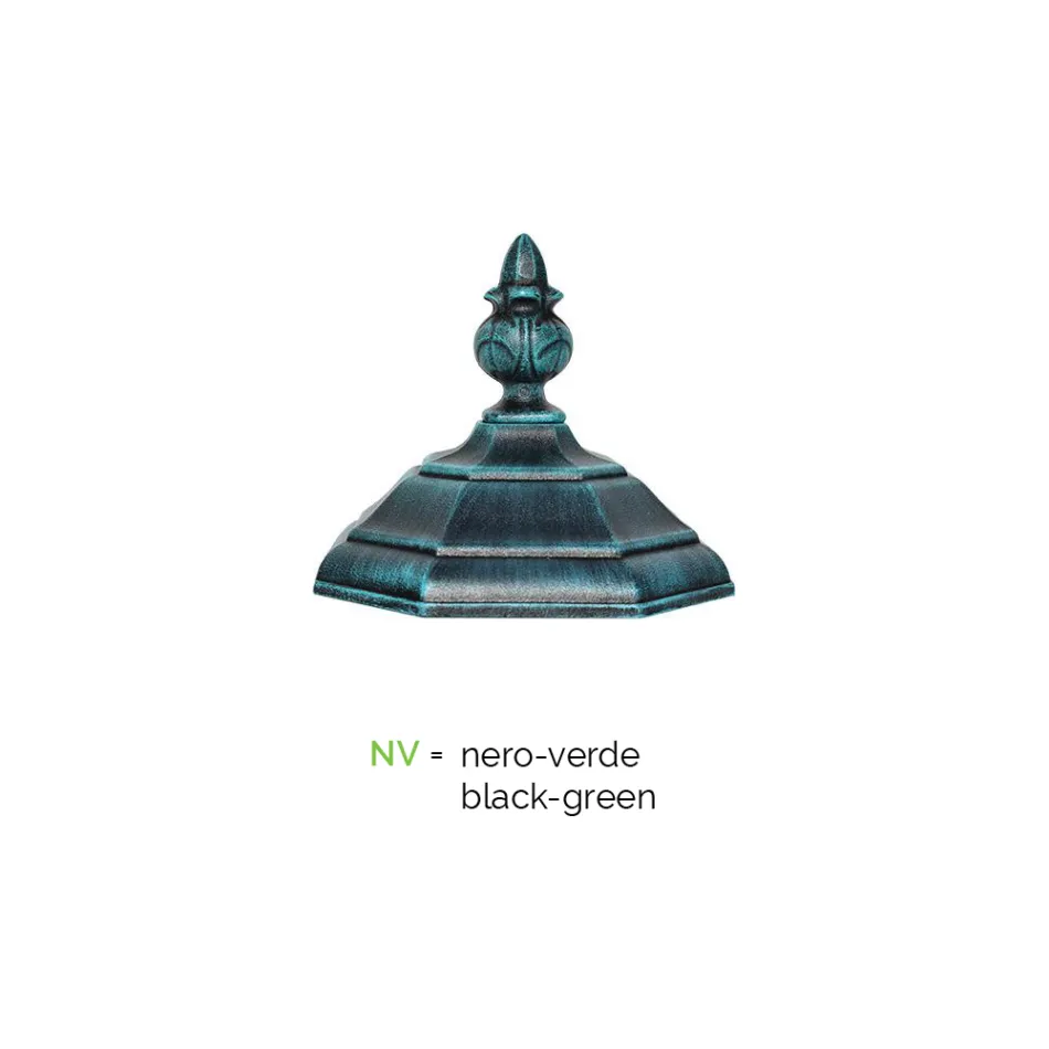 Gartenlampe 2 Lichter im Vintage-Stil aus Aluminium, hergestellt in Italien – Leona Viadurini