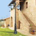 Gartenlampe mit 2 Lichtern aus Aluminium und Glas, hergestellt in Italien – Vivian