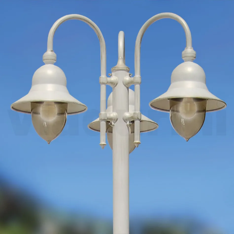 Gartenlampe mit 3 Lichtern aus Aluminium, hergestellt in Italien – Cassandra Viadurini