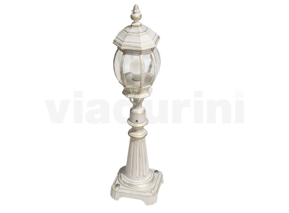 Gartenlampe im Vintage-Stil aus weißem Aluminium, hergestellt in Italien – Dodo Viadurini
