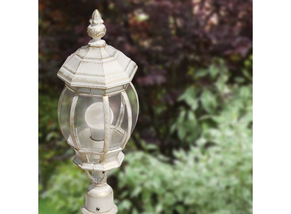 Gartenlampe im Vintage-Stil aus weißem Aluminium, hergestellt in Italien – Dodo Viadurini