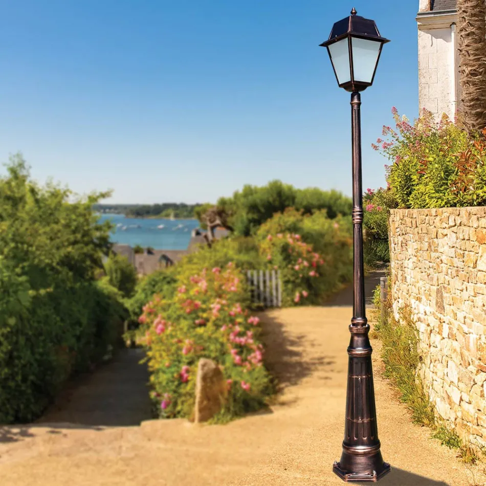 Gartenlampe im Vintage-Stil aus Aluminium und Glas, hergestellt in Italien – Doroty Viadurini