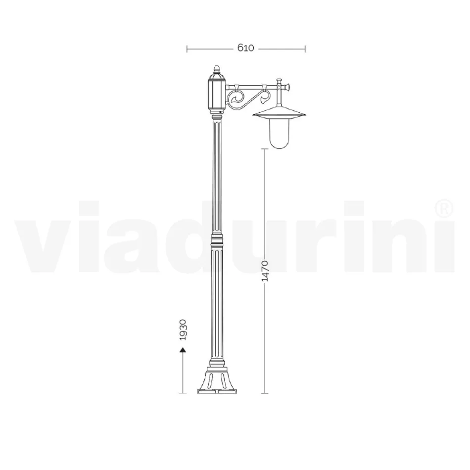 Gartenlampe im Vintage-Stil aus grauem Aluminium, hergestellt in Italien – Belen Viadurini