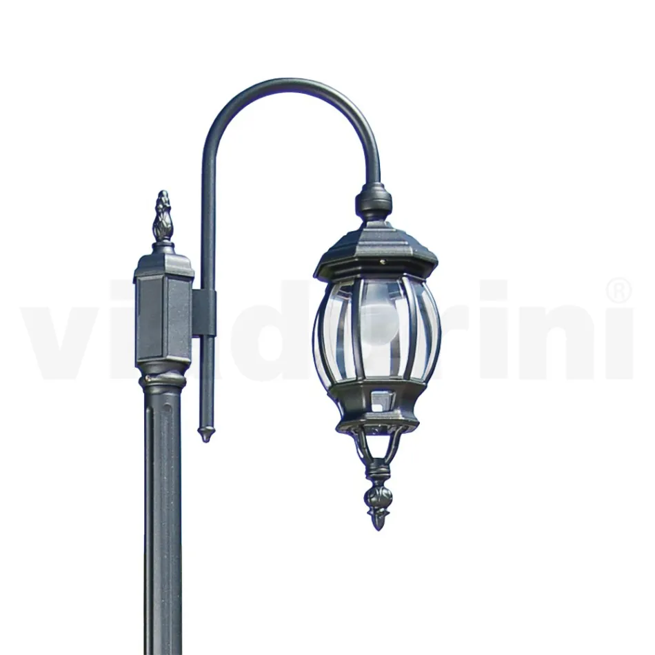 Vintage-Gartenlampe aus anthrazitfarbenem Aluminium, hergestellt in Italien – Empire Viadurini