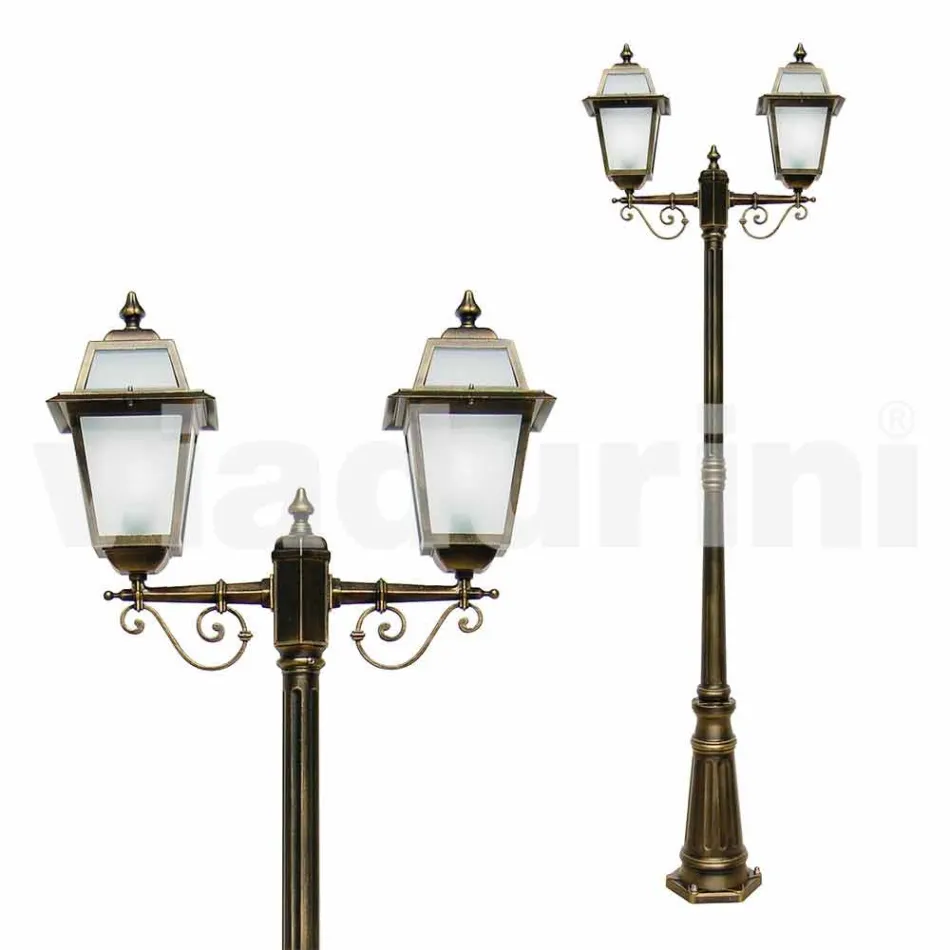 Außenleuchte mit zwei Leuchten aus Aluminium made in Italy, Kristel Viadurini