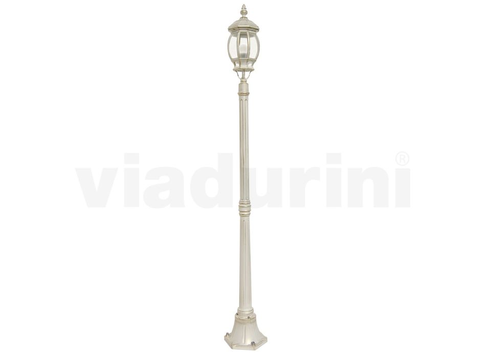 Straßenlaterne im Vintage-Stil aus weißem Aluminium, hergestellt in Italien – Dodo Viadurini