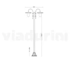 Vintage-Gartenlampe mit 2 Lichtern aus Aluminium, hergestellt in Italien – Belen Viadurini