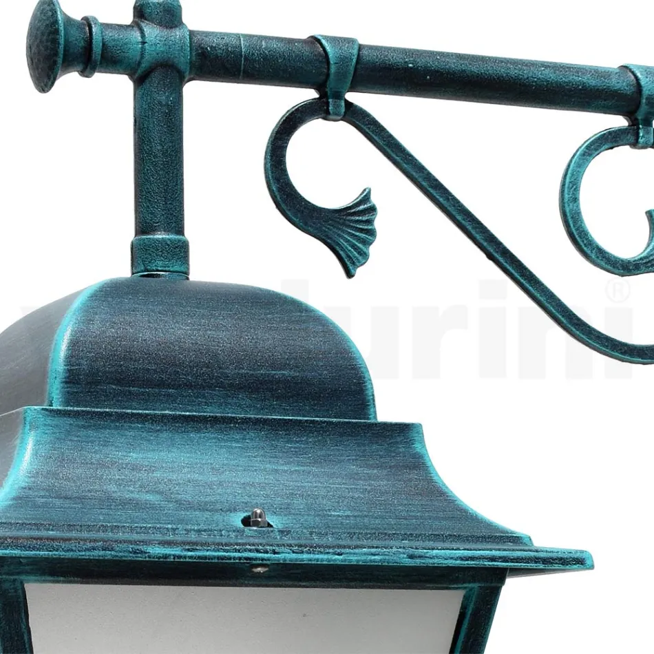 Außenwandlaterne aus Aluminium und sandgestrahltem Glas - Alchemist Viadurini