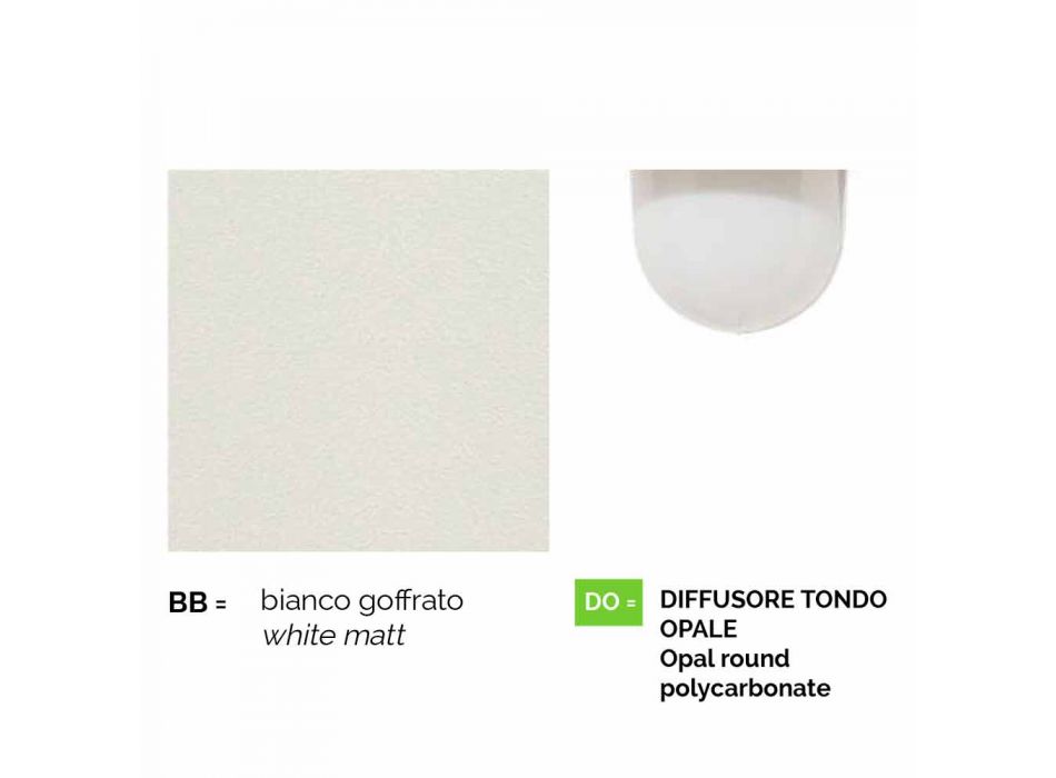 Anusca Wandlaterne für den Außenbereich aus weißem Aluminium made in Italy Viadurini