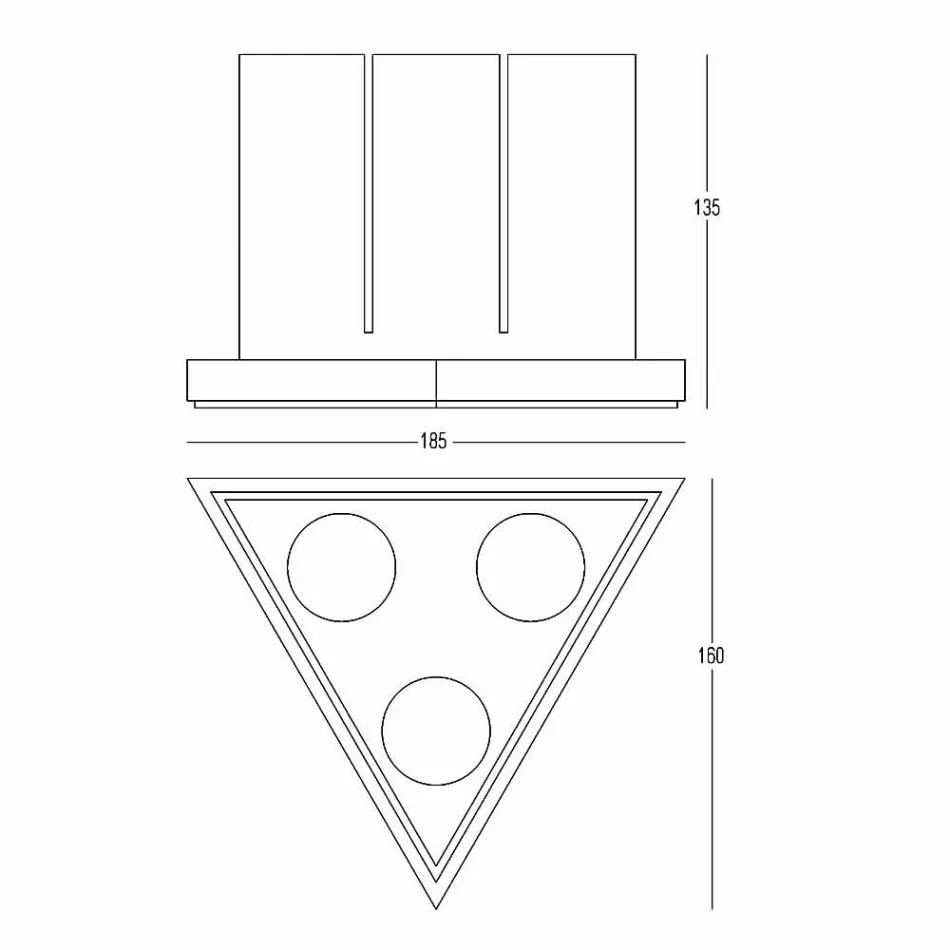 Dreieckiges Design Wohnzimmer Weiße Corian Laterne - Sisifo Viadurini