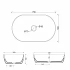 70x35cm Keramik-Aufsatzwaschtisch in Italien Star, modernes Design Viadurini