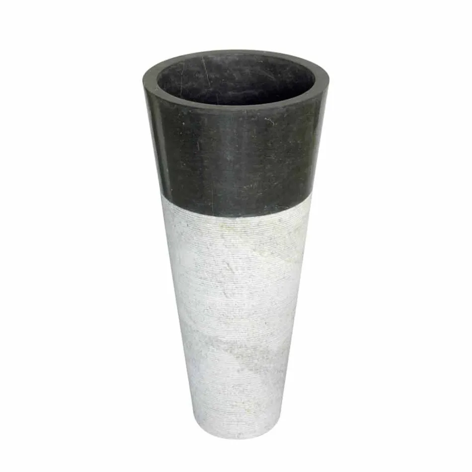 Waschbecken Column Konische Stein Natural Black Raja Viadurini