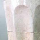 Daisy Column Waschbecken aus weißem Naturstein, Einzelstück Viadurini