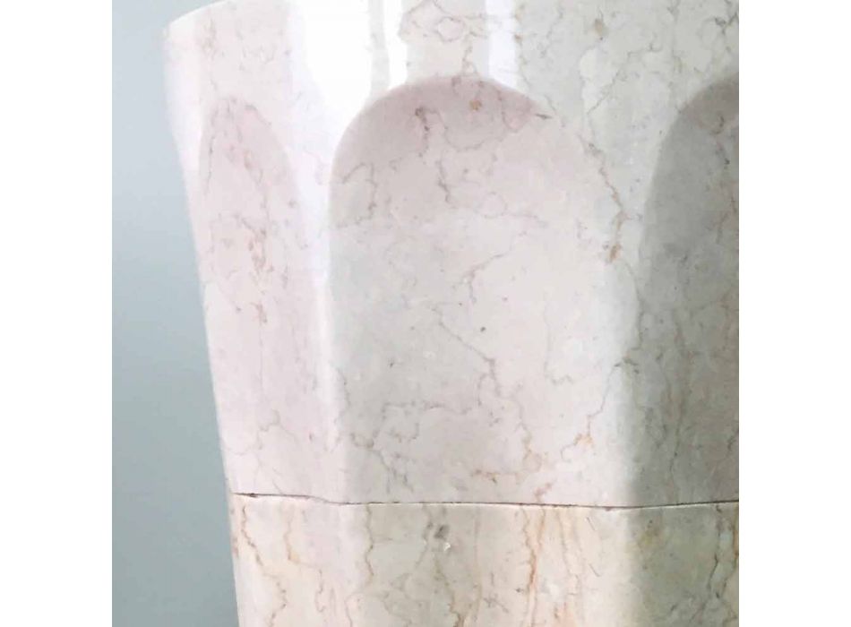 Daisy Column Waschbecken aus weißem Naturstein, Einzelstück Viadurini
