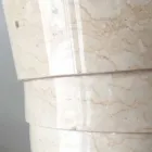 Design-Waschbecken im weißen Brent-Stein, Einzelstück Viadurini