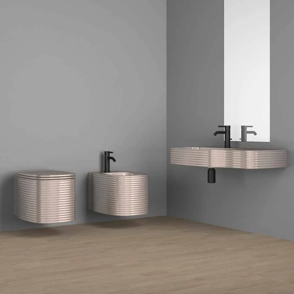 Modernes Wandwaschbecken aus Keramik made in Italy, Hamlet Viadurini