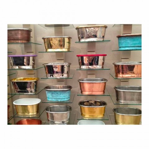 Aufsatzwaschbecken aus Kupfer und weißem Eisen Pure