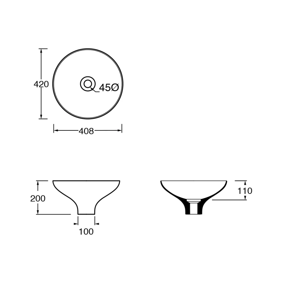 Aufsatzwaschbecken aus runder farbiger Keramik Made in Italy - Hoscar Viadurini