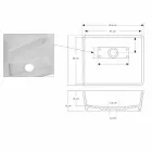 Weißes Mineralwerkstoff-Aufsatzwaschbecken mit verdecktem Ablauf - Sider Viadurini