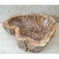 Aufsatzwaschbecken für Badezimmer Star aus fossilem Holz, handgefertigt